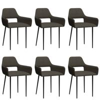 vidaXL Eetkamerstoelen 6 st stof taupe