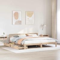 vidaXL Bedframe zonder matras massief grenenhout 180x200 cm, bed, bed ombouw, twijfelaar bed, bedbodem, slaapkamermeubel, 2 persoonsbed