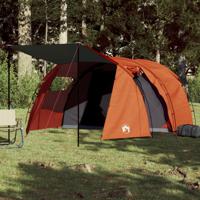 Tent 4-persoons 420x260x153 cm 185T taft grijs en oranje