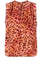 Stella McCartney blouse sans manches à imprimé animalier - Rose