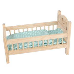 Small Foot Houten Poppenbed Natuurlijk met Beddengoed, 4ldg.