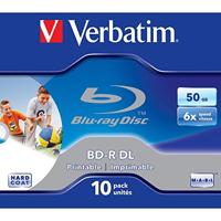 Verbatim BD-R enkellaags - Blu-Ray-schijf 50 GB, 6x brandsnelheid, krasbescherming, 10 Pack Jewel Case