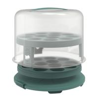 Rotho Fresh Taartdoos XL + Cupcake-Houders 35.5x34.5x26 cm Mistletoe Groen/Transparant