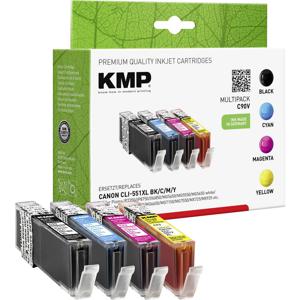 KMP Inktcartridge vervangt Canon CLI-551BK XL, CLI-551C XL, CLI-551M XL, CLI551Y XL Compatibel Combipack Foto zwart, Cyaan, Magenta, Geel C90V 1520,0050