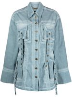 Blumarine veste à détails d'œillets - Bleu - thumbnail