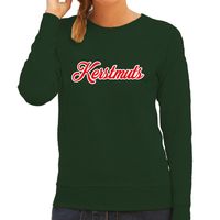 Kerstmuts foute Kerstsweater / Kersttrui groen voor dames 2XL  -