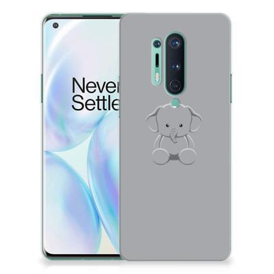 OnePlus 8 Pro Telefoonhoesje met Naam Grijs Baby Olifant OnePlus 8 Pro Telefoonhoesje met Naam Grijs Baby Olifant