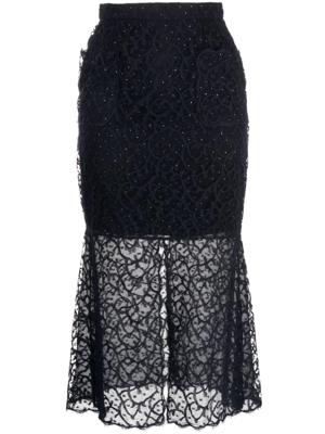 CHANEL Pre-Owned Midi-rok versierd met stras - Blauw