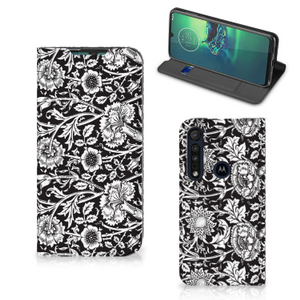 Motorola G8 Plus Smart Cover Black Flowers