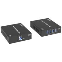 SpeaKa Professional SP-USBE-800 USB 3.0 verlenging RJ45 + Hub 1 + 4 poorten Extender over netwerkkabel, Via PC bedienba