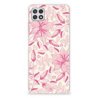 Samsung Galaxy A22 5G TPU Case Pink Flowers - thumbnail