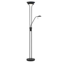 Moderne vloerlamp 50/50/180cm - dimbare staande lamp met flexibele leeslamp - Zwart - LED geintegreerd - geschikt voor woonkamer, slaapkamer en thuiskantoor