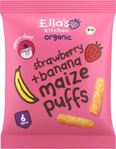 Maize puffs aardbei/banaan 6+ maanden bio