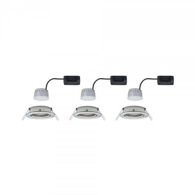 Paulmann 93483 Nova Inbouwlamp Set van 3 stuks LED LED 6 W IJzer (geborsteld)
