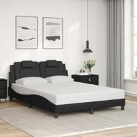 vidaXL Bedframe met hoofdbord kunstleer zwart 120x200 cm, bed, bed ombouw, tweepersoonsbed, bedbodem, slaapkamermeubel, 2 persoonsbed, logeerbed
