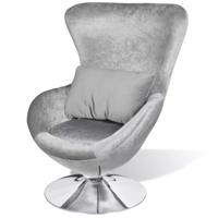 vidaXL Fauteuil eivormig zilver