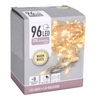 Kerstverlichting 96 warm witte lampjes op batterij 700 cm met timer   - - thumbnail