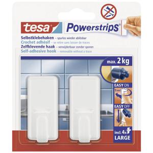 tesa POWERSTRIPS Zelfklevende haak Large Classic Wit Inhoud: 2 stuk(s)