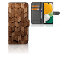 Book Style Case voor Samsung Galaxy A14 4G Wooden Cubes