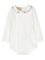 Gucci Kids body en coton à logo brodé - Blanc