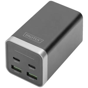 Digitus 4-Port GaN USB-oplader 65 W Binnen, Thuis Uitgangsstroom (max.) 3000 mA Aantal uitgangen: 4 x USB-A, USB-C