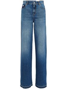 Alexander McQueen jean ample à taille haute - Bleu