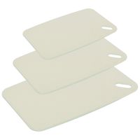 Snijplanken - set van 3 - kunststof - creme wit - 24/30/35 cm