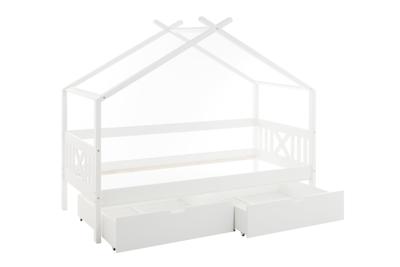 Viking Choice  Huisbed kinderbed 90x200 cm grenenhout wit met 2 opberglades