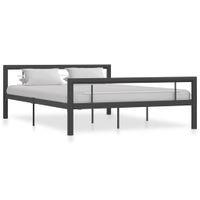 Bedframe metaal grijs en wit 120x200 cm - thumbnail