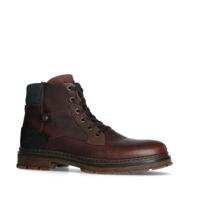 Manfield leren veterboots donkerbruin