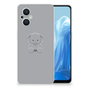 OPPO Reno8 Lite Telefoonhoesje met Naam Grijs Baby Olifant