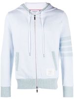 Thom Browne hoodie zippé à détails rayés - Blanc