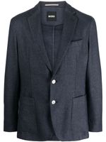 BOSS blazer boutonné à revers crantés - Bleu