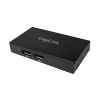 LogiLink 2 poorten DisplayPort-splitter Ultra HD-geschikt 3840 x 2160 Pixel Zwart - thumbnail