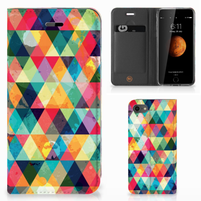 iPhone 7 | 8 | SE (2020) | SE (2022) Hoesje met Magneet Geruit