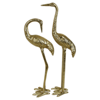 Wants&Needs Accessoires Ornament Crane Aluminium Goud 27 X 19 X 80 S/2