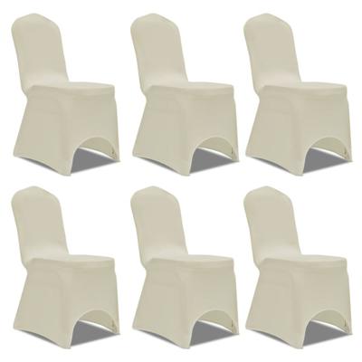 vidaXL Stoelhoes Stretch Crème (6 stuks)