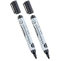 2x Whiteboard markers / stiften zwart - thumbnail