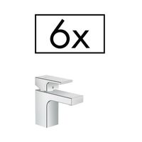 Hansgrohe Wastafelmengkraan Vernis Shape Eengreeps 70 Zinc Met Trekwaste 6 Stuks Chroom