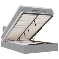 vidaXL Ottoman bed met matras 120x200cm stof lichtgrijs