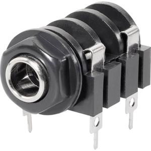 TRU COMPONENTS 1578875 Jackplug 6,35 mm Bus, inbouw horizontaal Aantal polen: 2 Mono Zwart 1 stuk(s)