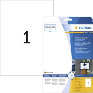 Herma 9500 Folie-etiketten 210 x 297 mm Polyethyleen folie Wit 10 stuk(s) Permanent hechtend Laser (kleur), Laser (zwart/wit), Kopiëren (kleur), Kopiëren