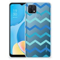 OPPO A15 TPU bumper Zigzag Blauw - thumbnail