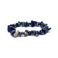 Elastische Lapis Lazuli Chips Edelsteen Armband - thumbnail