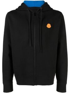 Moncler hoodie zippé à patch logo - Noir