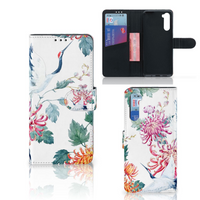 OnePlus Nord Telefoonhoesje met Pasjes Bird Flowers