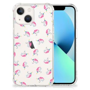 Doorzichtige Silicone Hoesje voor iPhone 13 Unicorns