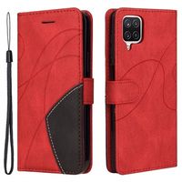 Bi-Color Series Samsung Galaxy A12 Wallet Case - Rood - thumbnail