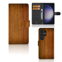 Samsung Galaxy S24 Ultra Book Style Case Donker Hout - thumbnail