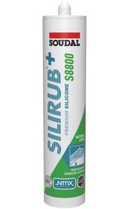 Soudal Silirub+ S8800 | Natuursteen | Siliconenkit | Mat Zwart | 300 ml - 159967